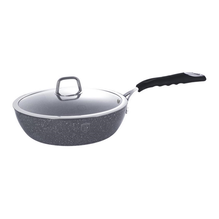 BerlingerHaus - Pánev s mramorovým povrchem + poklice 24 cm šedá