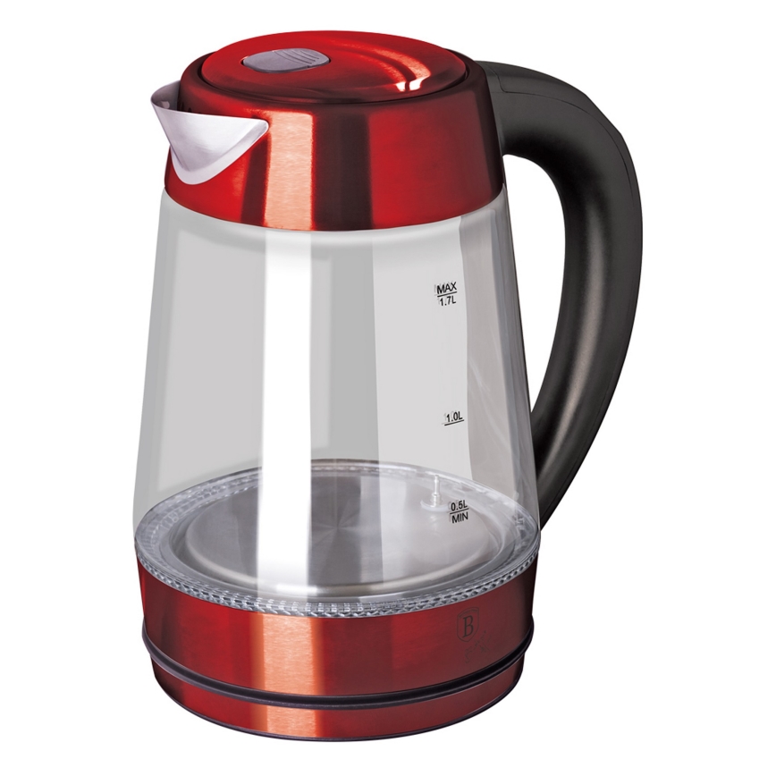 BerlingerHaus -Rychlovarná konvice s termoregulací 1,7 l 2200W/230V nerez/červená