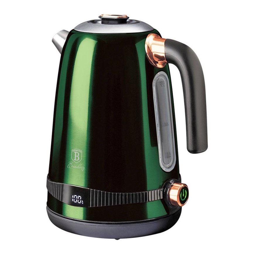 BerlingerHaus - Rychlovarná konvice s termoregulací 1,7 l 2200W/230V nerez/zelená