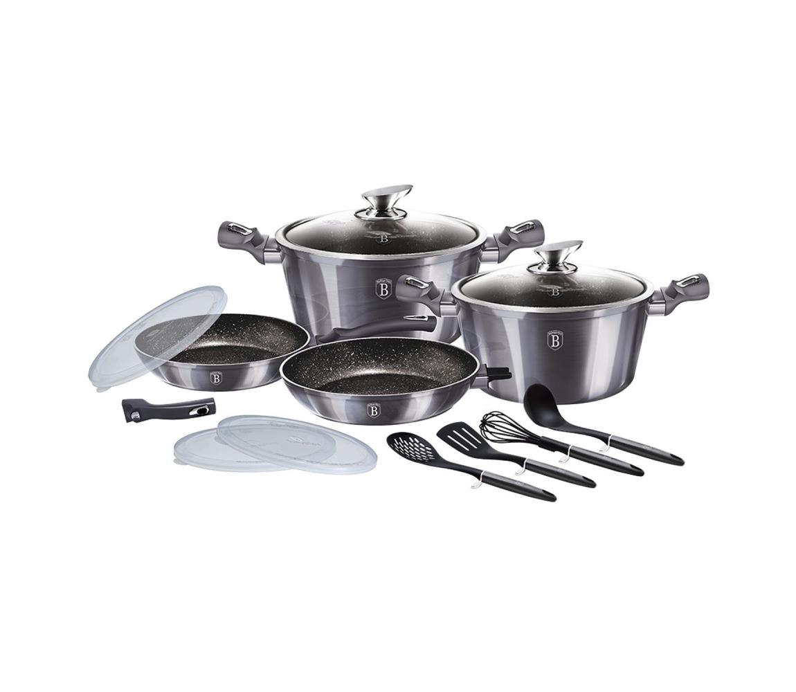 BerlingerHaus BerlingerHaus - Sada nádobí s mramorovým povrchem 13 ks šedá BH0169
