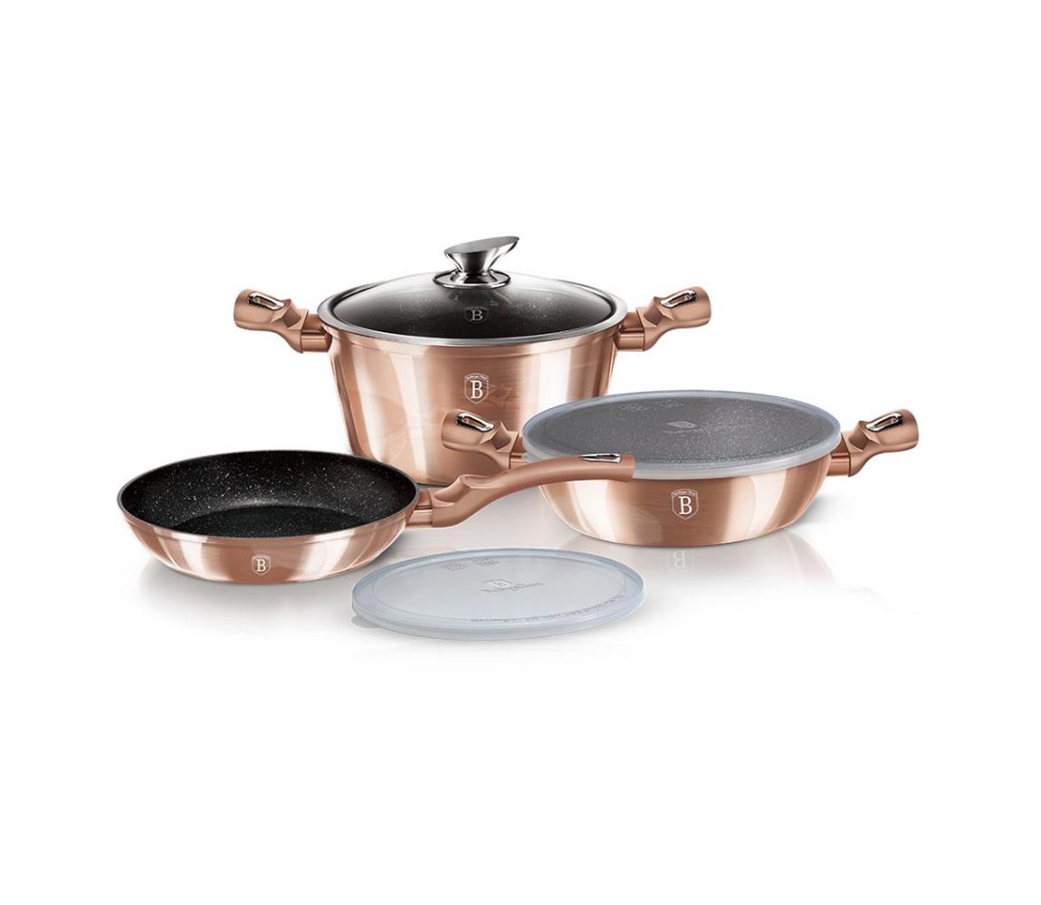 BerlingerHaus BerlingerHaus - Sada nádobí s mramorovým povrchem 6 ks rose gold BH0041