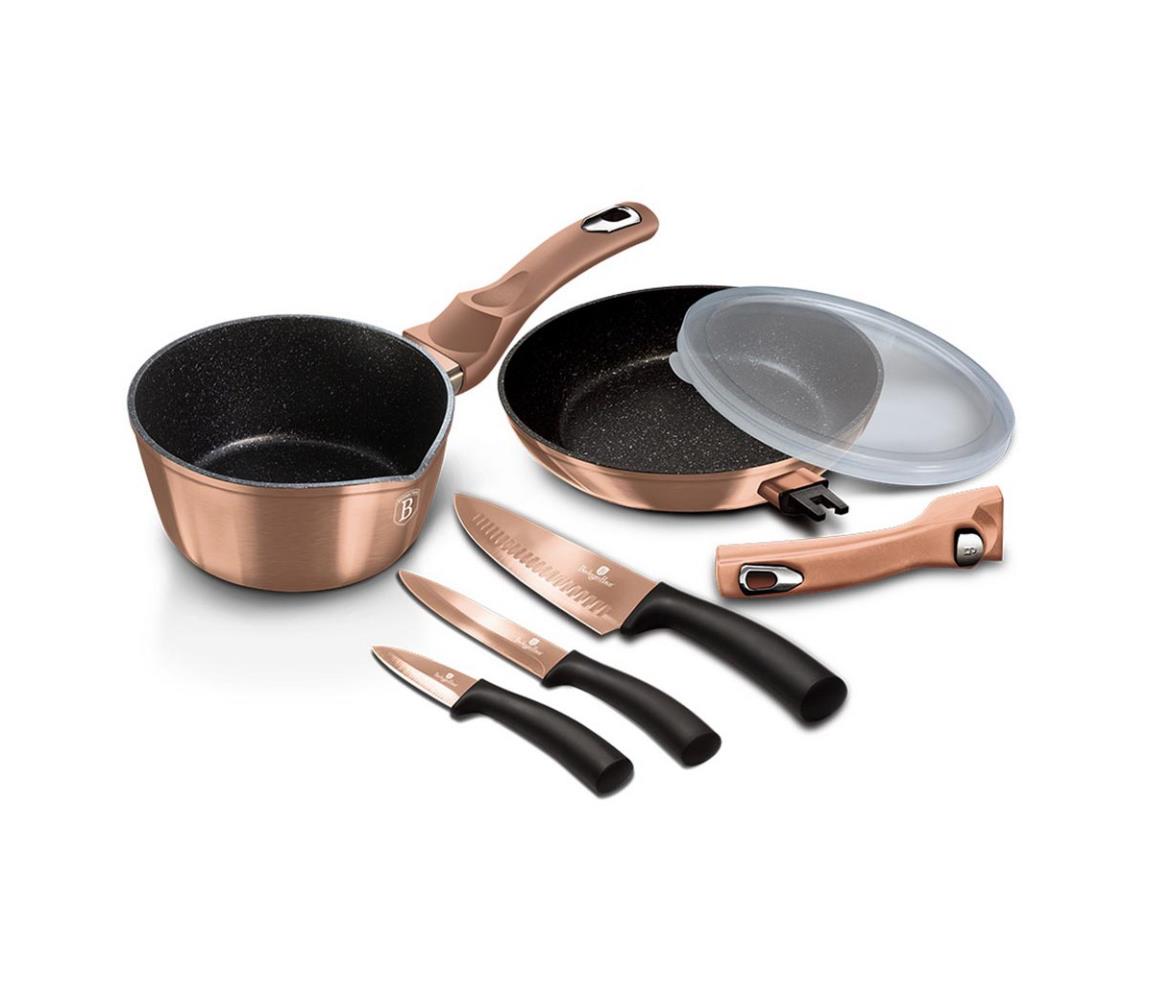 BerlingerHaus BerlingerHaus - Sada nádobí s mramorovým povrchem 6 ks rose gold BH0042