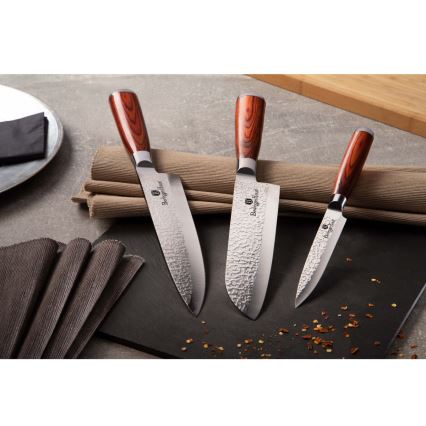 BerlingerHaus - Sada nerezových nožů 3 ks dřevo/nerez