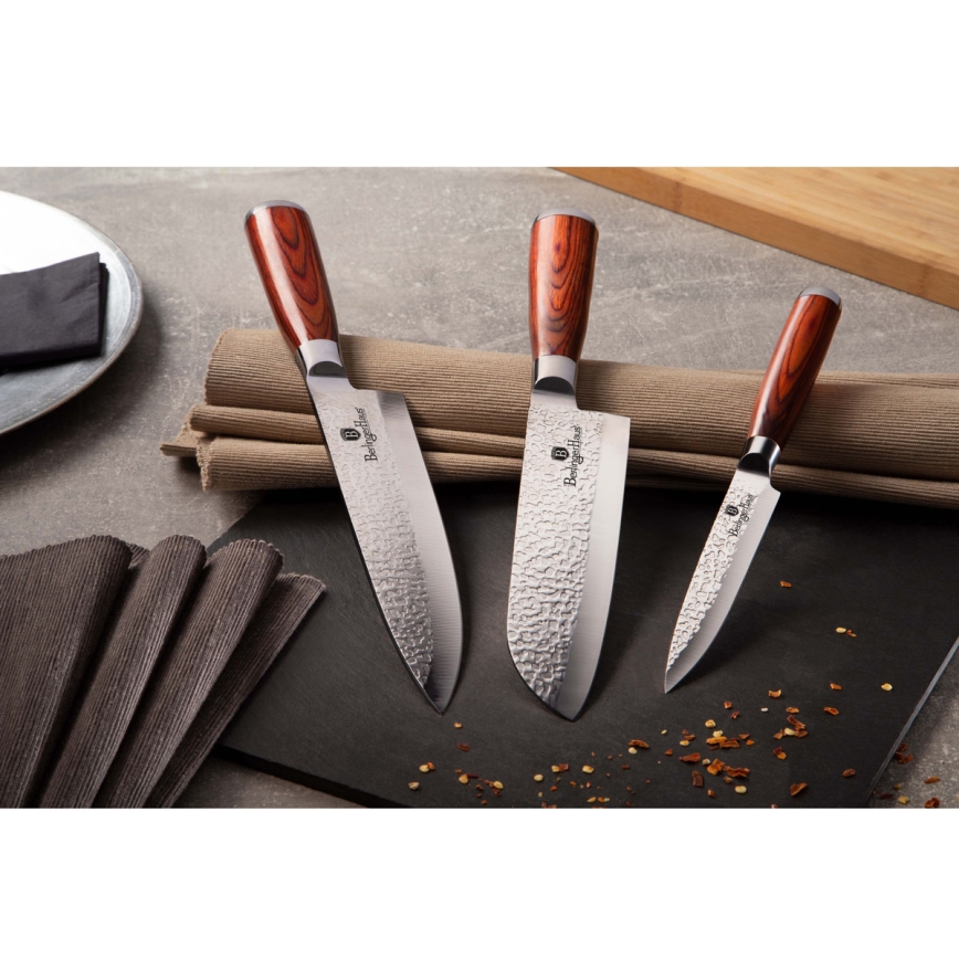 BerlingerHaus - Sada nerezových nožů 3 ks dřevo/nerez