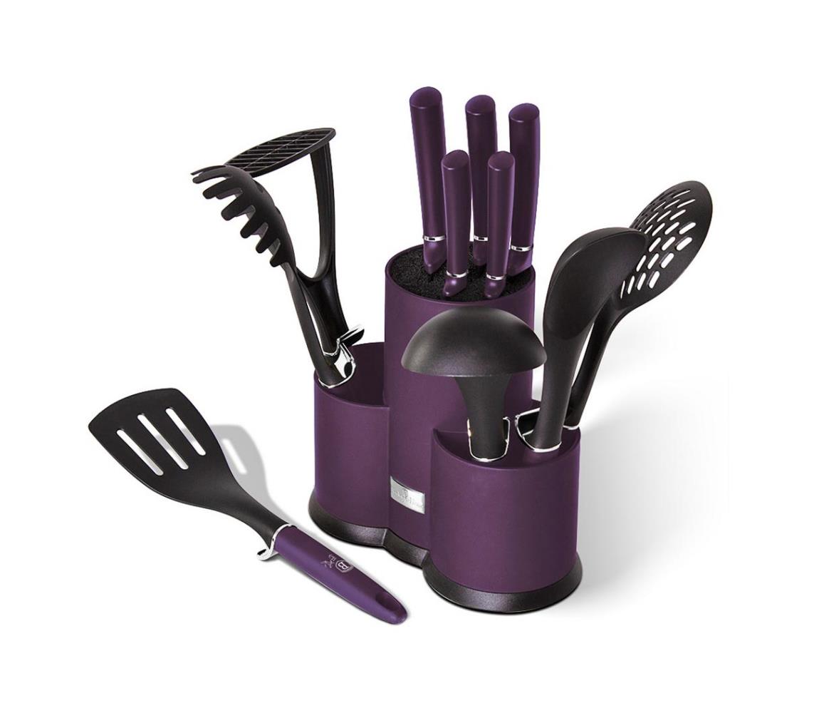 BerlingerHaus BerlingerHaus - Sada nerezových nožů a kuchyňského náčiní 12 ks fialová/černá BH0048