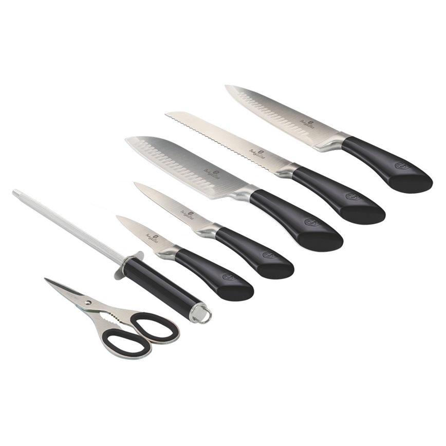 BerlingerHaus - Sada nerezových nožů ve stojanu 8 ks černá/nerez