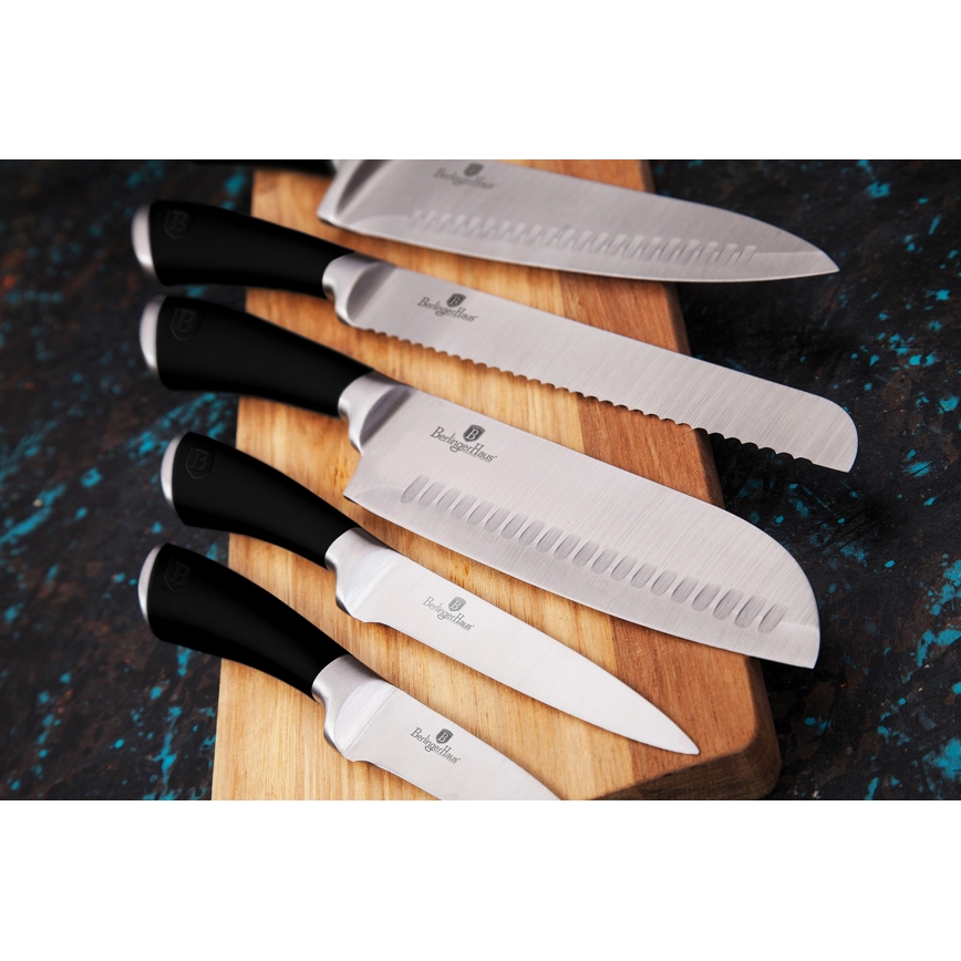 BerlingerHaus - Sada nerezových nožů ve stojanu 8 ks stříbrná/černá