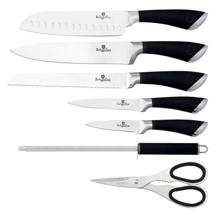 BerlingerHaus - Sada nerezových nožů ve stojanu 8 ks stříbrná/černá