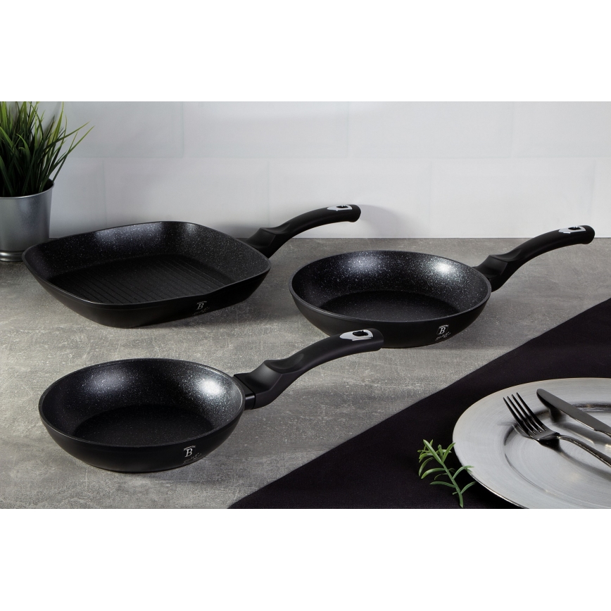 BerlingerHaus - Sada pánví 3 ks černá