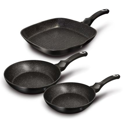 BerlingerHaus - Sada pánví 3 ks černá