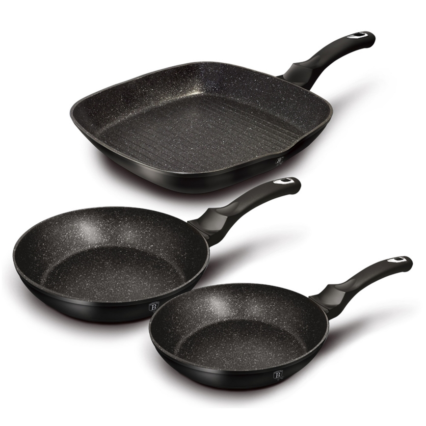 BerlingerHaus - Sada pánví 3 ks černá