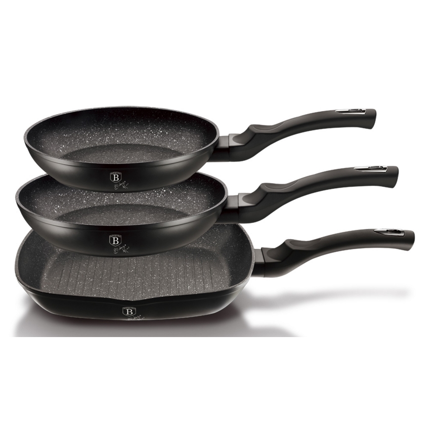 BerlingerHaus - Sada pánví 3 ks černá