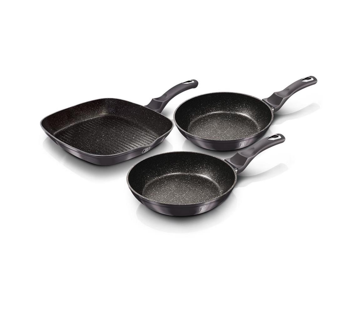 Berlingerhaus Pánev s mramorovým povrchem sada Carbon PRO Line 3 ks