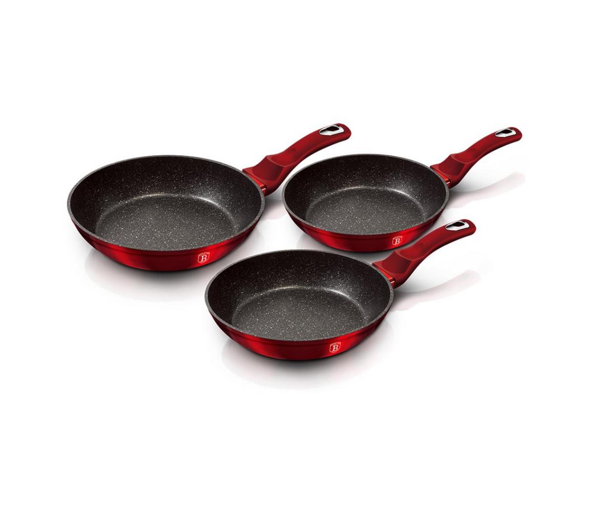 BerlingerHaus BerlingerHaus - Sada pánví s mramorovým povrchem 3 ks červená BH0023