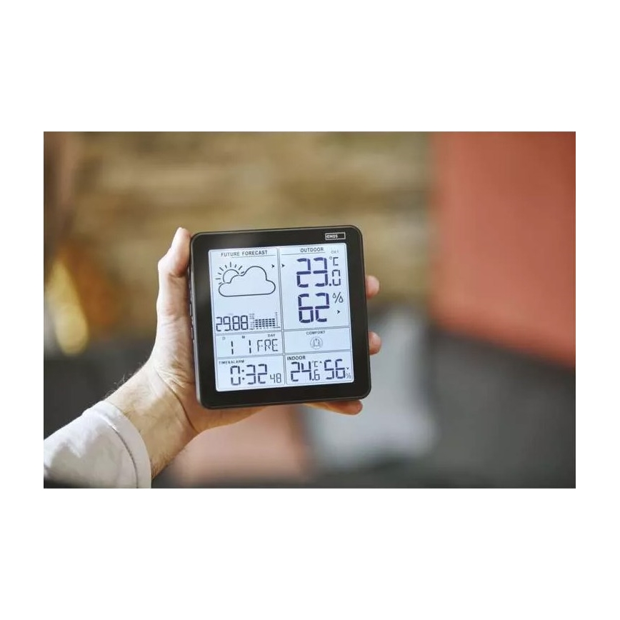 Bezdrátová meteostanice s budíkem 3xAA + 2xAAA černá