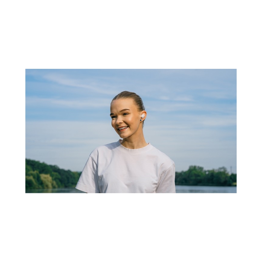 Bezdrátová sluchátka Dots Basic IPX4 bílá