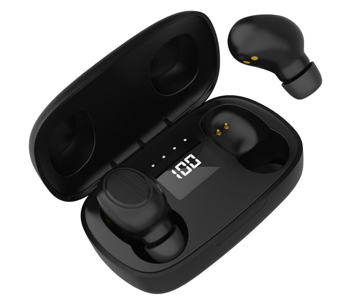 Platinet Bezdrátová sluchátka MIST Bluetooth V5.0 + nabíjecí stanice černá
