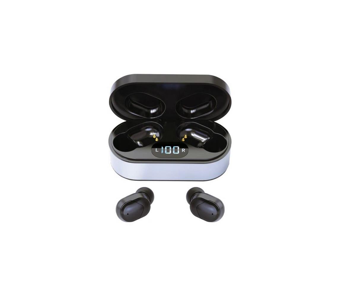 Platinet Bezdrátová sluchátka SPORT Bluetooth V5.0 + LED nabíjecí stanice černá PL0227