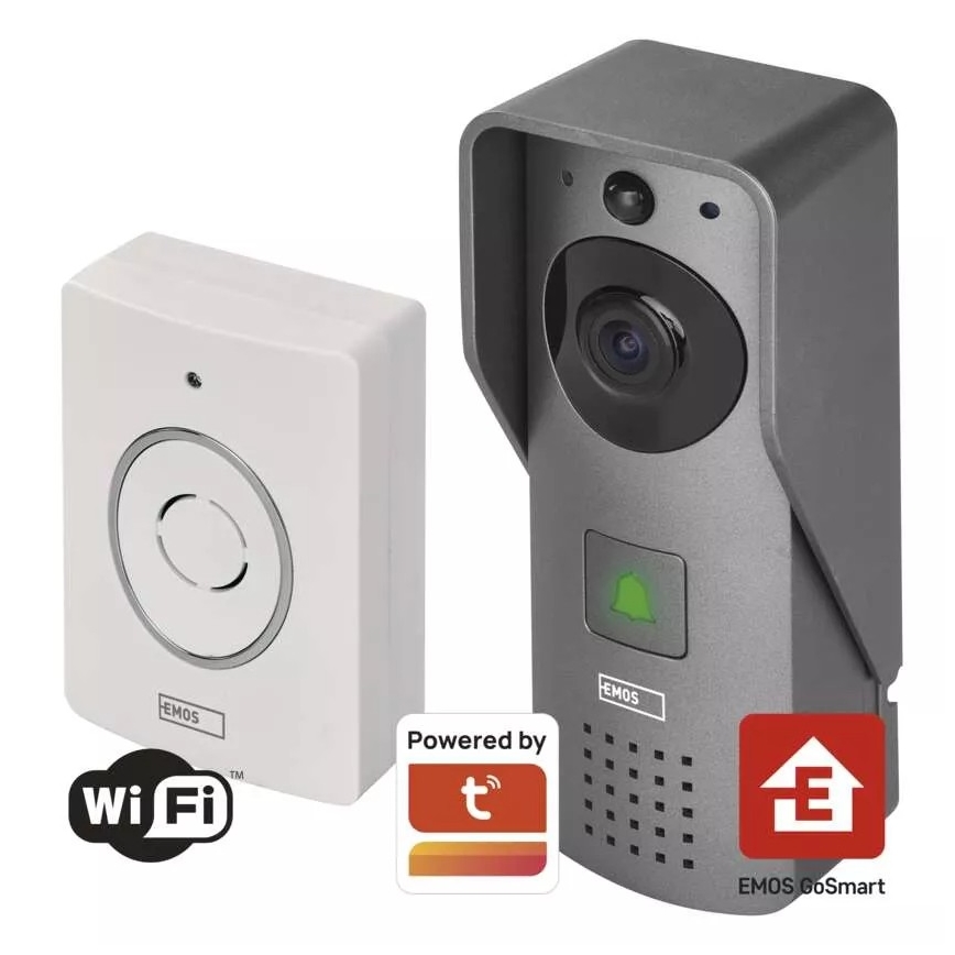 Bezdrátový videozvonek se senzorem pohybu GoSmart 12V 3xAA IP44 Wi-Fi Tuya