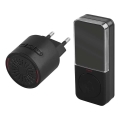 Bezdrátový zvonek do zásuvky 230V + 1xCR2032 černá