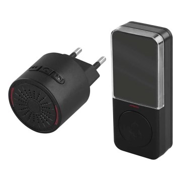 Bezdrátový zvonek do zásuvky 230V + 1xCR2032 černá