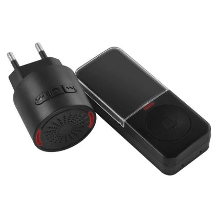 Bezdrátový zvonek do zásuvky 230V + 1xCR2032 černá