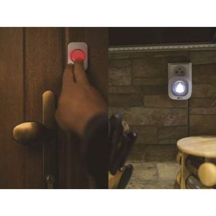 Bezdrátový zvonek do zásuvky 230V + 1xCR2032 IP44 bílá