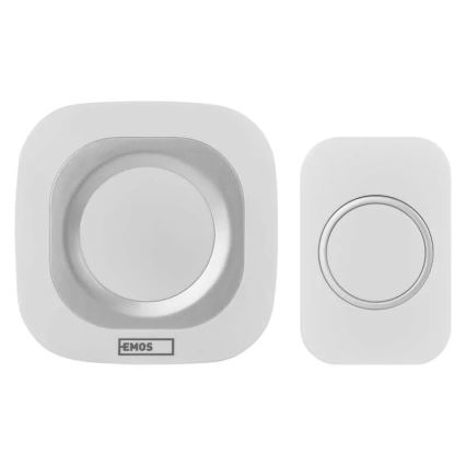 Bezdrátový zvonek do zásuvky 230V + 1xCR2032 IP44 bílá