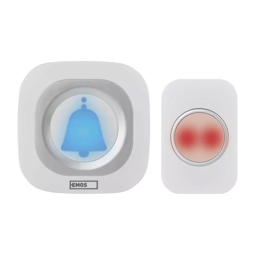 Bezdrátový zvonek do zásuvky 230V + 1xCR2032 IP44 bílá