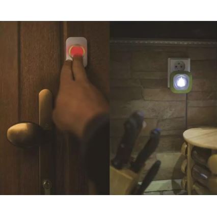 Bezdrátový zvonek do zásuvky 230V + 1xCR2032 IP44 zelená