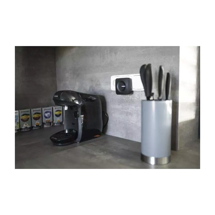 Bezdrátový zvonek do zásuvky 230V IP44 černá