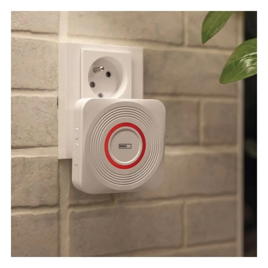 Bezdrátový zvonek do zásuvky GoSmart 230V + 1xCR2032 bílá Wi-Fi