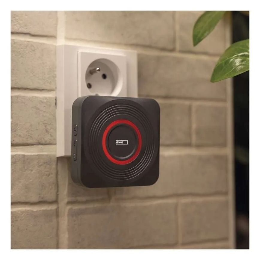 Bezdrátový zvonek do zásuvky GoSmart 230V + 1xCR2032 šedá Wi-Fi