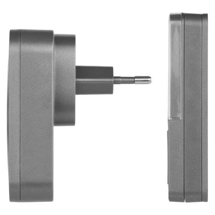 Bezdrátový zvonek do zásuvky GoSmart 230V + 1xCR2032 šedá Wi-Fi