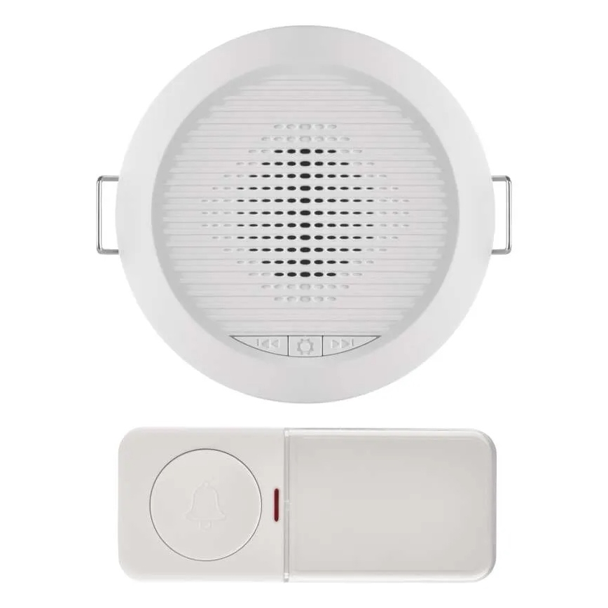 Bezdrátový zvonek vestavný 230V + 1xCR2032 bílá