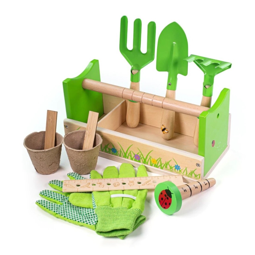 Bigjigs Toys - Zahradnický set v přepravce