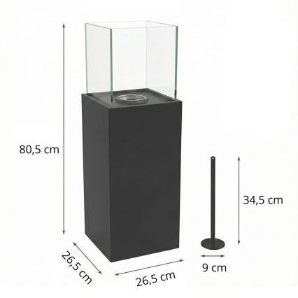 BIO krb ALICANTE 26,5x80,5 cm 2kW černá