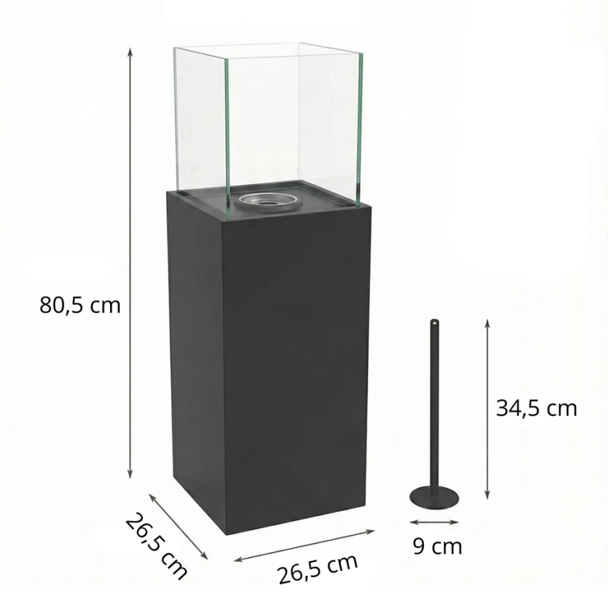 BIO krb ALICANTE 26,5x80,5 cm 2kW černá