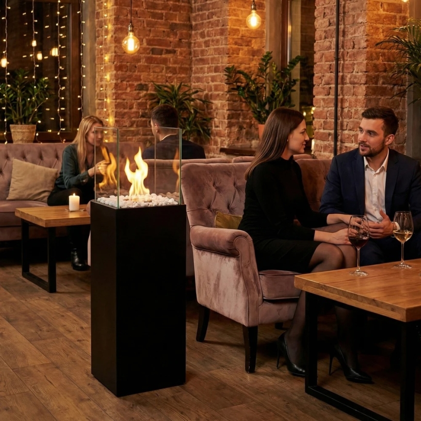 BIO krb ALICANTE 26,5x80,5 cm 2kW černá + ochranný kryt