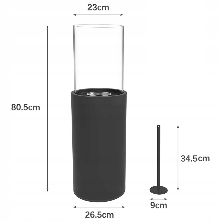 BIO krb ROMA 26,5x80,5 cm 2kW černá + ochranný kryt