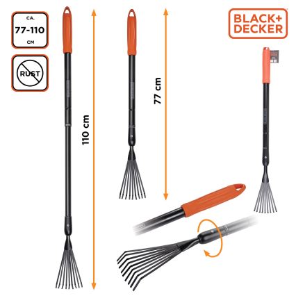BLACK+DECKER - Teleskopické hrábě 77-110 cm