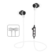 Bluetooth sluchátka s mikrofonem a MicroSD přehrávačem bílá/černá