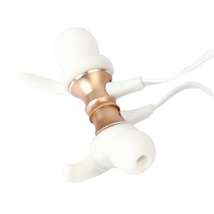 Bluetooth sluchátka s mikrofonem a MicroSD přehrávačem 80 mAh bílá/zlatá