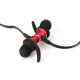 Bluetooth sluchátka s mikrofonem a MicroSD přehrávačem černá/červená