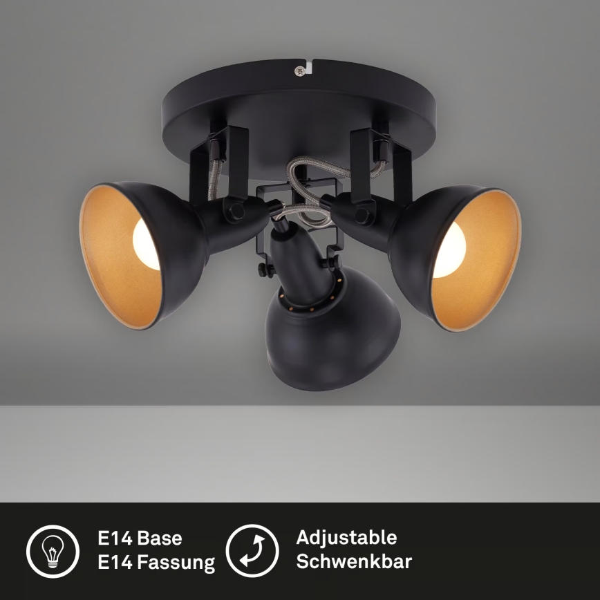 Bodové svítidlo 3xE14/40W/230V černá