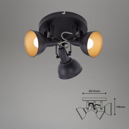 Bodové svítidlo 3xE14/40W/230V černá