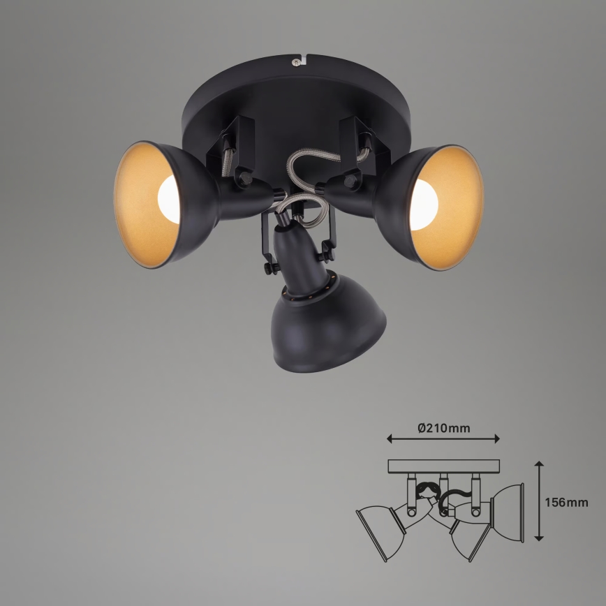 Bodové svítidlo 3xE14/40W/230V černá