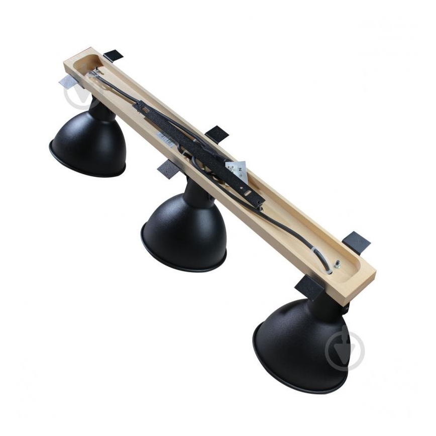 Bodové svítidlo 3xE27/40W/230V buk/černá