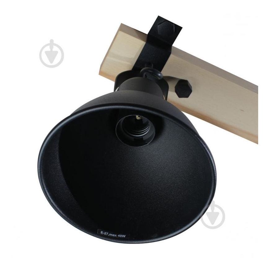 Bodové svítidlo 3xE27/40W/230V buk/černá