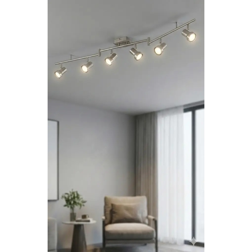 Bodové svítidlo 6xGU10/4,7W/230V matný chrom